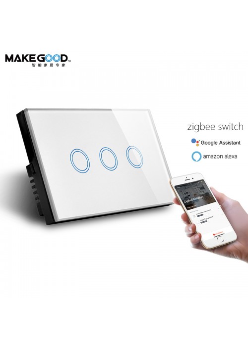 Google Home Smart Touch Switches Tuya Zigbee Remote Light Wifi Wall Switch 4 Inch Smart Switches Wall