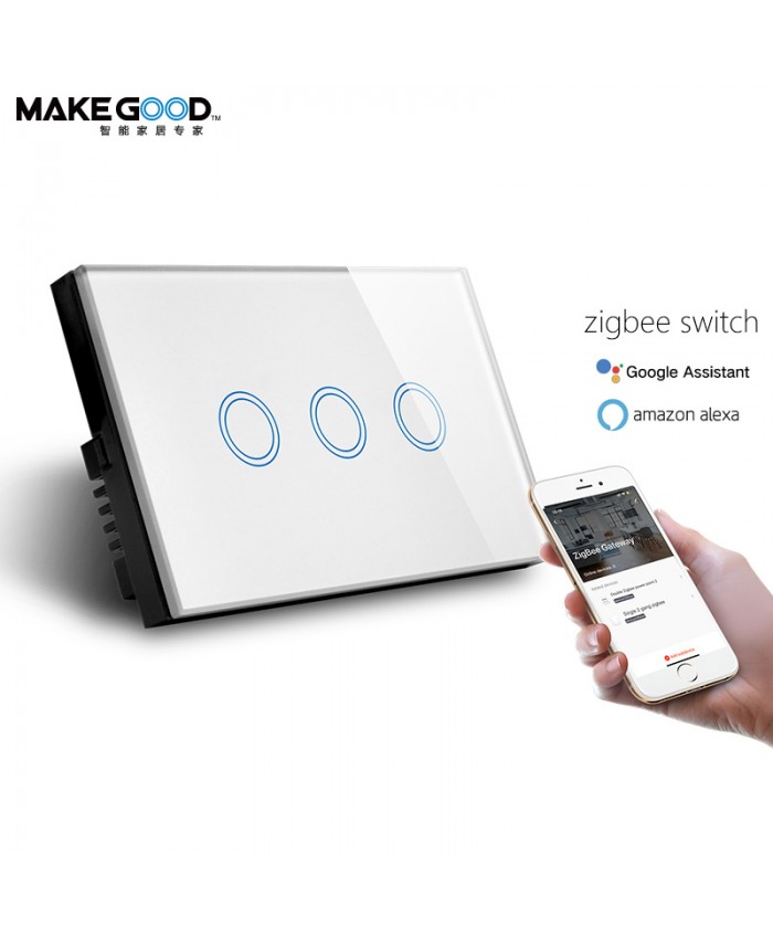 Google Home Smart Touch Switches Tuya Zigbee Remote Light Wifi Wall Switch 4 Inch Smart Switches Wall