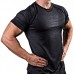Factory Direct Supply Workout Mens T-shirt Fitness Men Sports Compression Shirt Basic Style-Black