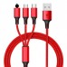 Spot a drag three data lines  nylon woven three-in-one fast-charge mobile phone data line three charging line