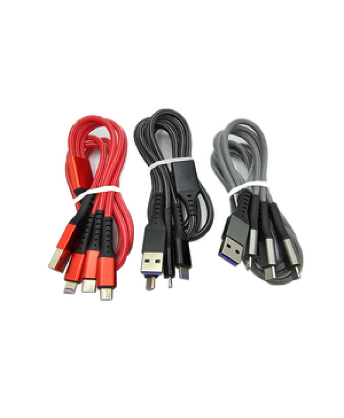 Top Selling One to Three Fishing Net Braided Line Type C Mobile Phone Charging Cable for Phone Charge