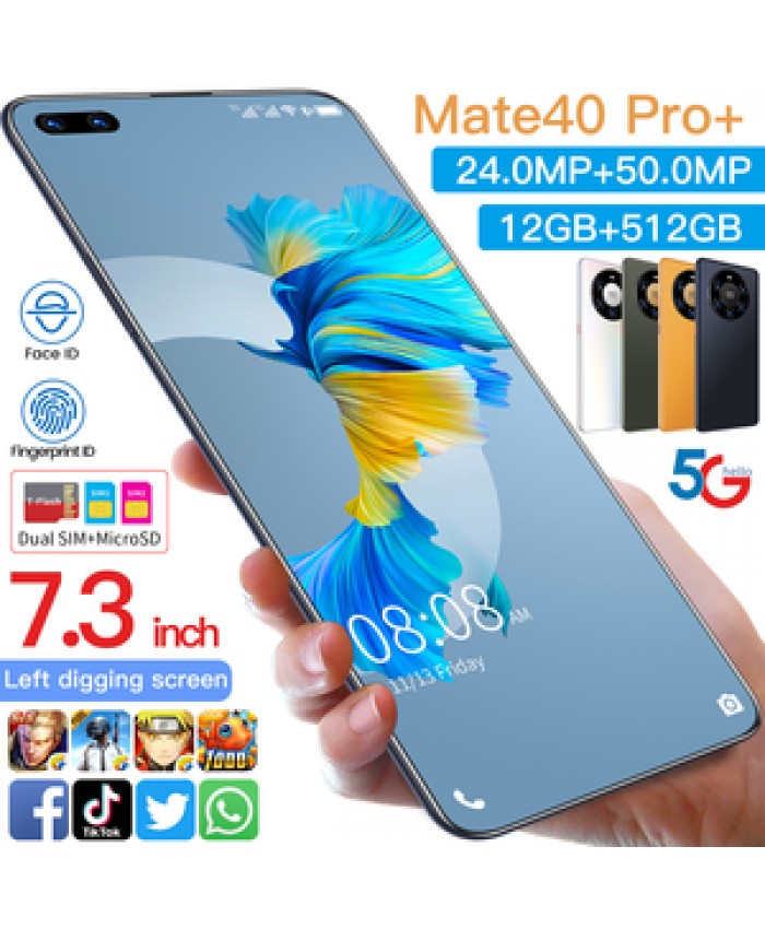 Hot Selling Mate 40 Pro+ original 12+512GB 24MP+50MP Unlock Display Android 10.0 Cell Phone Smart Mobile Phone