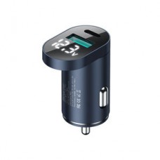 Joyroom C-A17 48W Intelligent 2-port LED Fast Car Charger Silver Dual port output for mobile phone