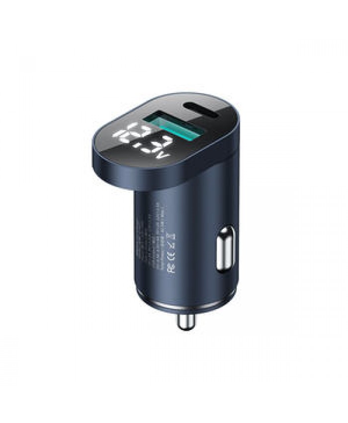 Joyroom C-A17 48W Intelligent 2-port LED Fast Car Charger Silver Dual port output for mobile phone