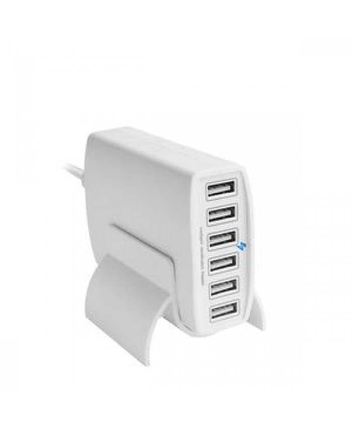 Desktop Rapid and Intelligent 12 AMP 60 W 6 Port USB Charger With Auto Detect Technology for Mobile Phone