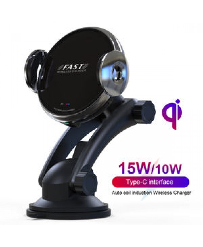 15W fast wireless charger Qi intelligent induction automatic clip wireless charging car mobile phone holder