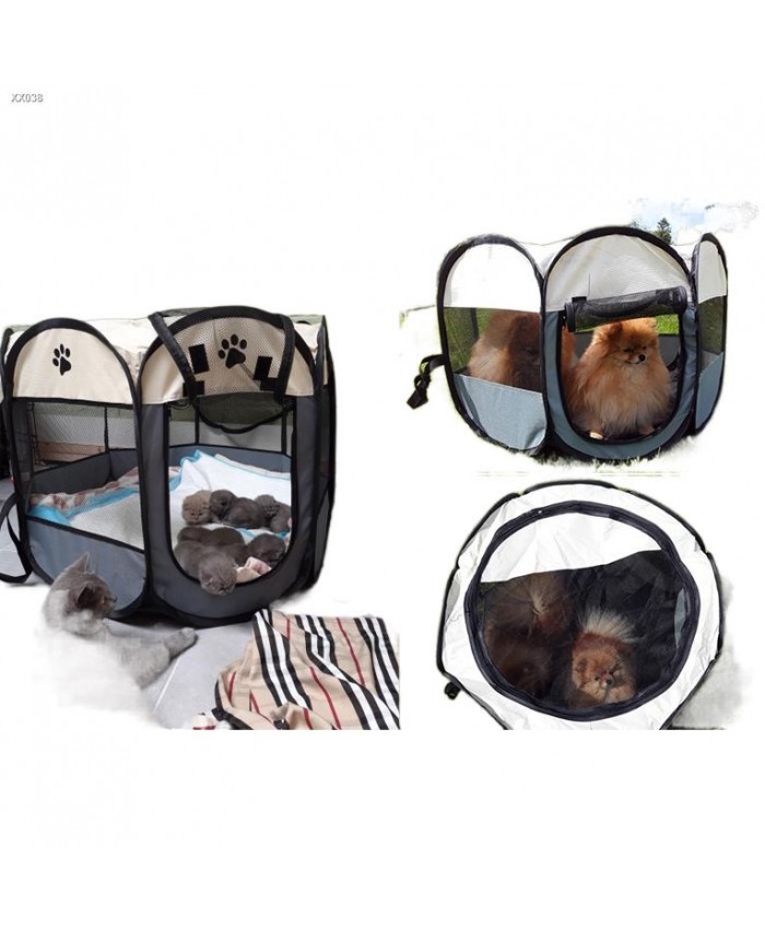 Foldable Pet Playpen Tent Dog Cat Fence Puppy Exercise Play Kennel Cat Delivery Room Cat Bed