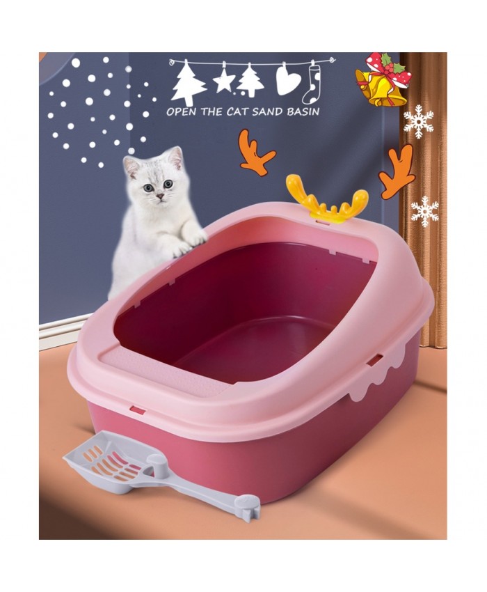 Cat Litter Box With Scoop Kitten Litter Box Cat Toilet Deodorization leakage prevention Litter Box